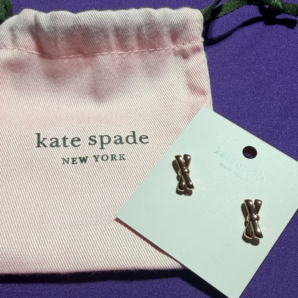 Kate Spade Rose Gold Bow Earrings (1)